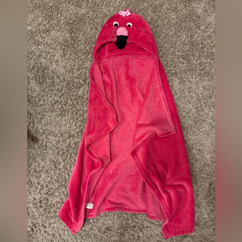 Pink Flamingo Hooded Blanket